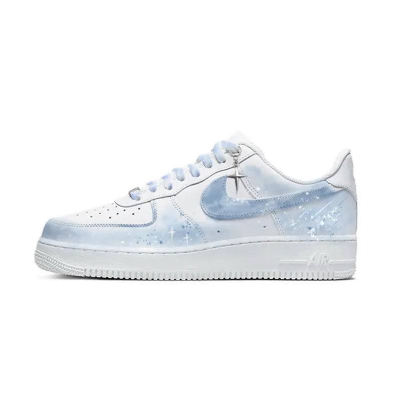 Nike Air Force 1 Misty Island Star Gazing Cushioning Abrasion Resistant Height Increasing Low top Skateboard Shoes