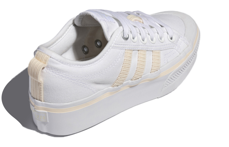 Женские кеды adidas originals NIZZA Platform (бело-бежевые) — фото 4