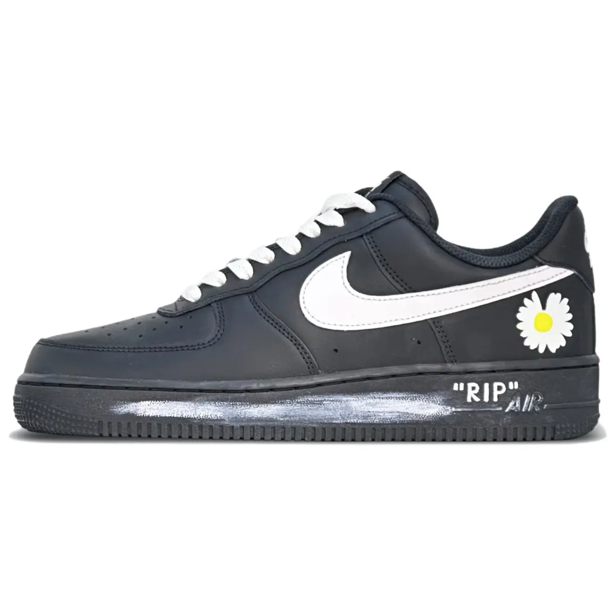 Nike Air Force 1 Small Daisy Lightweight Low top Skateboard Shoes Unisex Black White