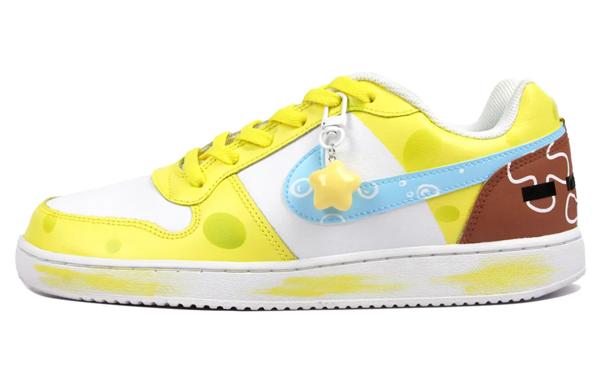 Nike EBERNON Slip Resistant Slip Resistant Low top Skateboard Shoes Men's Yellow Pink