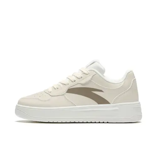 Anta Life Collection Slip Resistant Cushioning Low top Skateboard Shoes Unisex Ecru