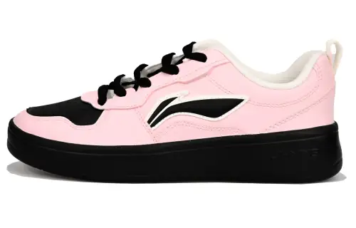 Li Ning First Cloud Slip Resistant, Lightweight, And Breathable Low top Skateboard Shoes Women's Black Pink