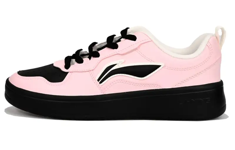 Li Ning First Cloud Slip Resistant, Lightweight, And Breathable Low top Skateboard Shoes Women's Black Pink