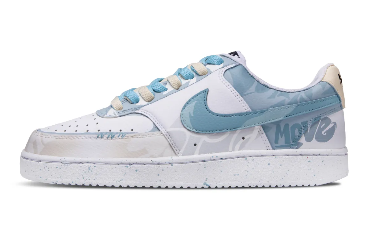 Nike Court Vision 1 Low top Skateboard Shoes Men's Yellow Blue