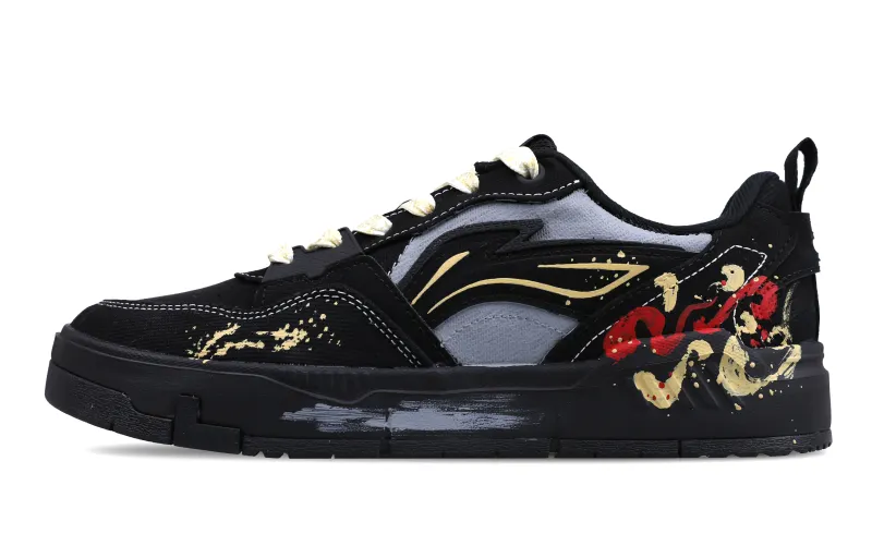 Li Ning Original Era Synthetic Leather Slip Resistant, Abrasion Resistant, Lightweight Low top Skateboard Shoes Men's