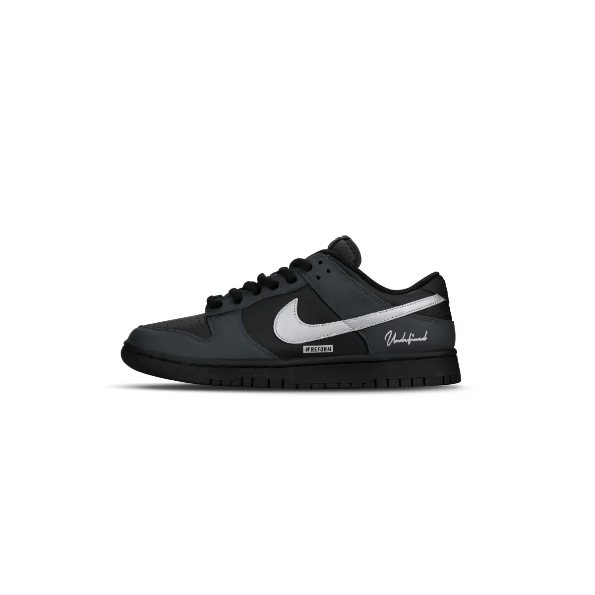 Nike Dunk Abrasion Resistant Low top Skateboard Shoes Unisex Black Silver