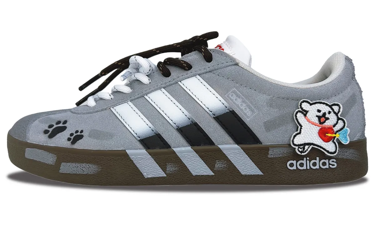 Adidas VL COURT 2.0 Leather Low top Skateboard Shoes Unisex Gray Black