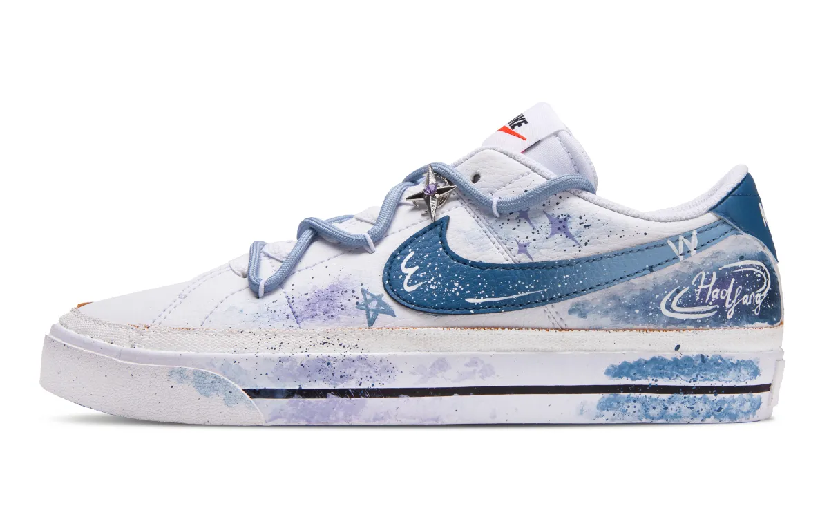 Nike Court Legacy Radiant Like Starry Slip Resistant Slip Resistant Low top Skateboard Shoes Men's White Blue