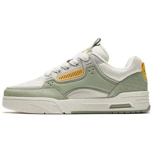 Anta AOJIE Comfortable And Breathable Slip Resistant Abrasion Resistant Low top Skateboard Shoes Women's White Green