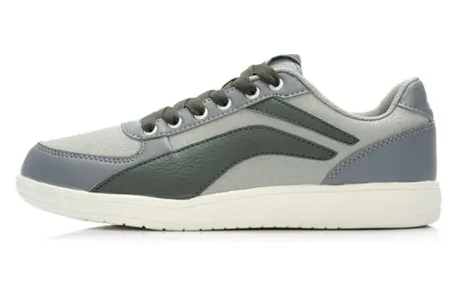 Li Ning Thermal Breathable Coverage Slip Resistant Low top Skateboard Shoes Men's Gray Green