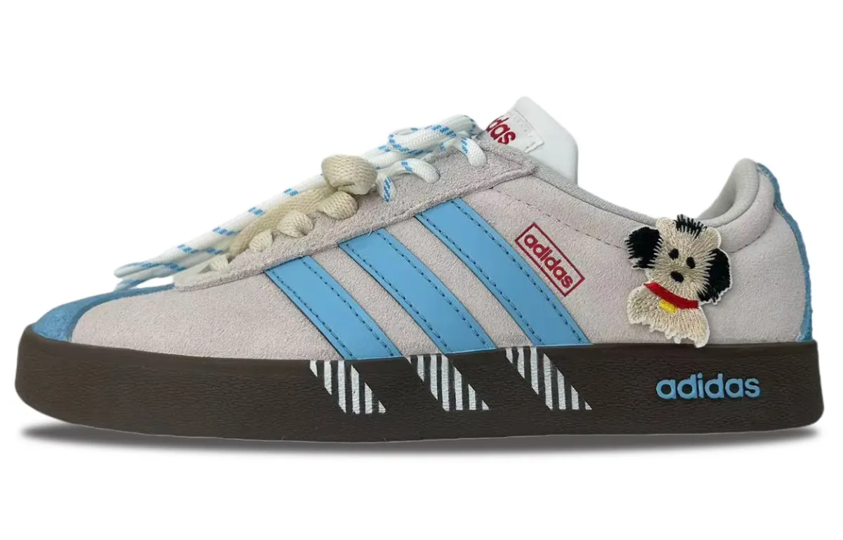 Adidas VL COURT 2.0 Cushioning Abrasion Resistant Low top Skateboard Shoes Unisex Blue Gray