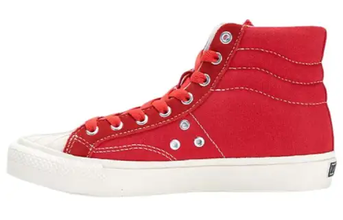 Vision Street Wear Suede Hi Slip Resistant Cushioning High top Skateboard Shoes Unisex Red