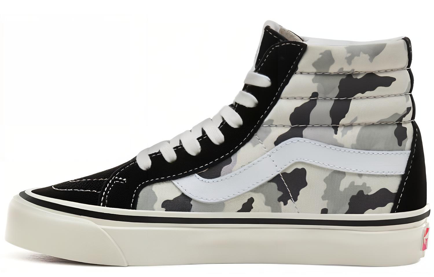Vans SK8 Anaheim Factory Anaheim Factory 38 DX stitching high-top sneakers for men and women, gray camouflage