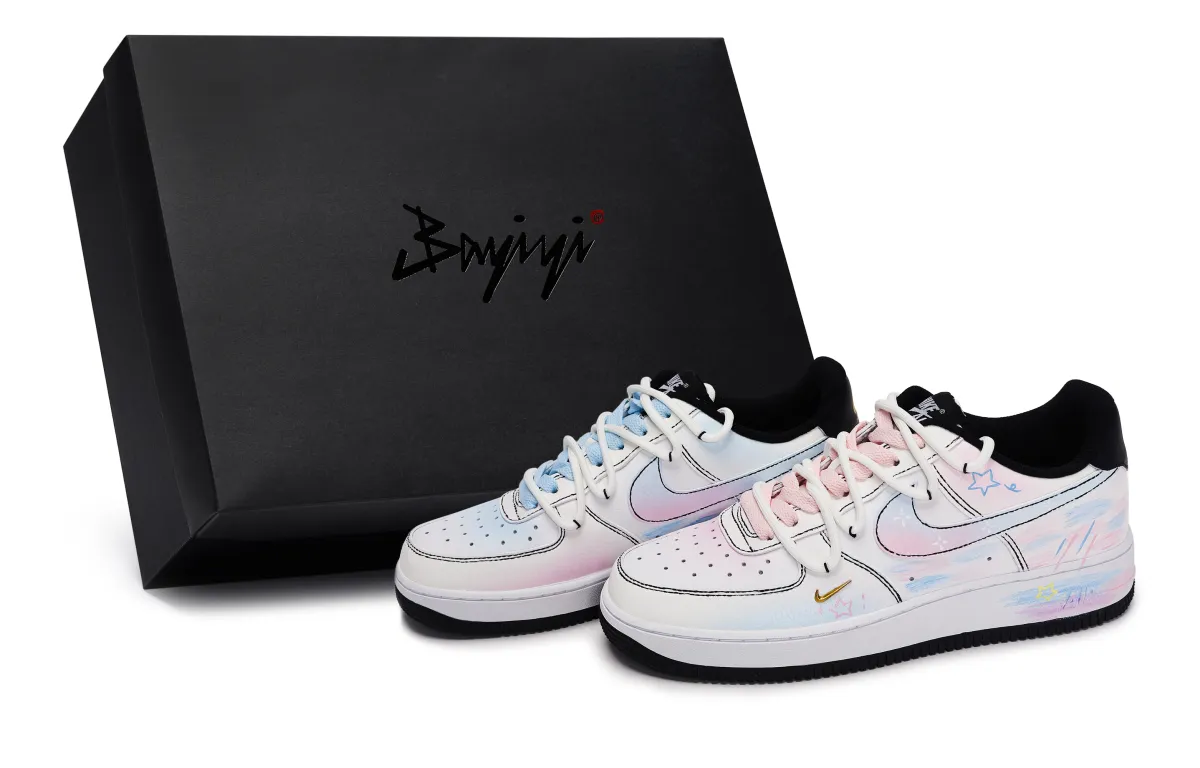 Nike Air Force 1 811 Manufacturing, Multicolor Star Design, Special Shoe Box Lightweight Low top
