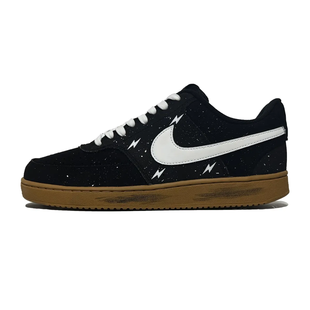 Nike Court Vision 1 Vast Starlight, Lightning, Baby's Breath, Ink Splatter, Distressed Synthetic Leather