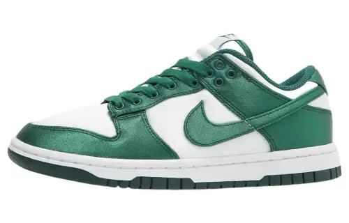 Nike Dunk 'Satin' Abrasion Resistant Breathable Low top Skateboard Shoes Men's White Green