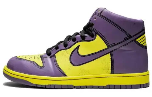 Nike Dunk High 1 Piece Premium Abrasion Resistant High top Skateboard Shoes Unisex Purple Yellow
