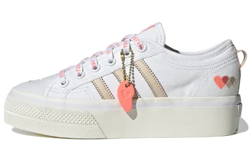 Adidas Originals NIZZA Platform Slip Resistant Abrasion Resistant Low top Skateboard Shoes Women's White