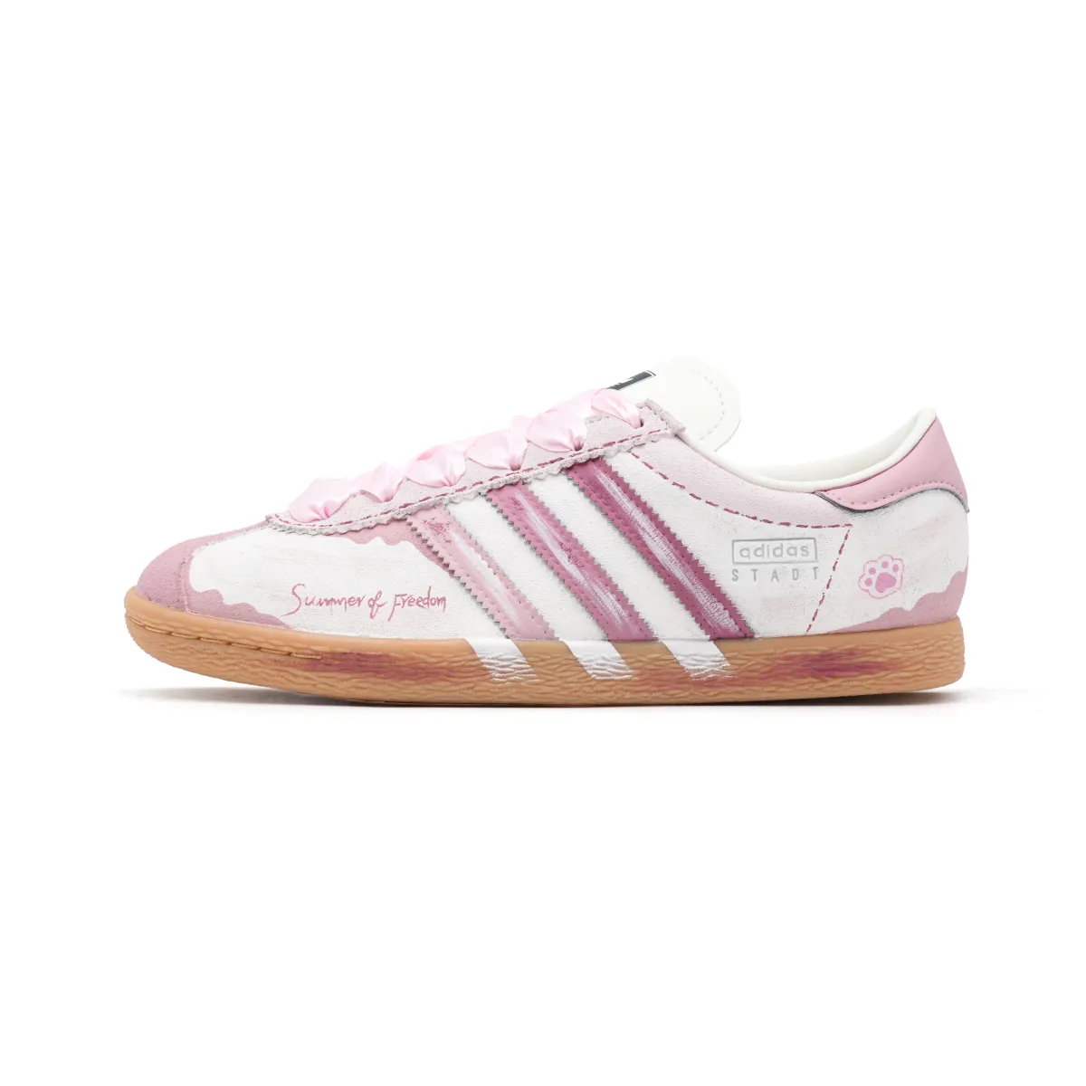 Adidas Originals Stadt Pink Cat Claws Abrasion Resistant Low top Skateboard Shoes Unisex