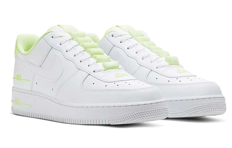 Кеды Nike Air Force 1 Double Air (бело-желтые) — 白荧光黄 — фото 3