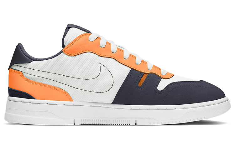 Мужские кеды Nike Squash Type PU (черно-бело-оранжевые) — фото 2