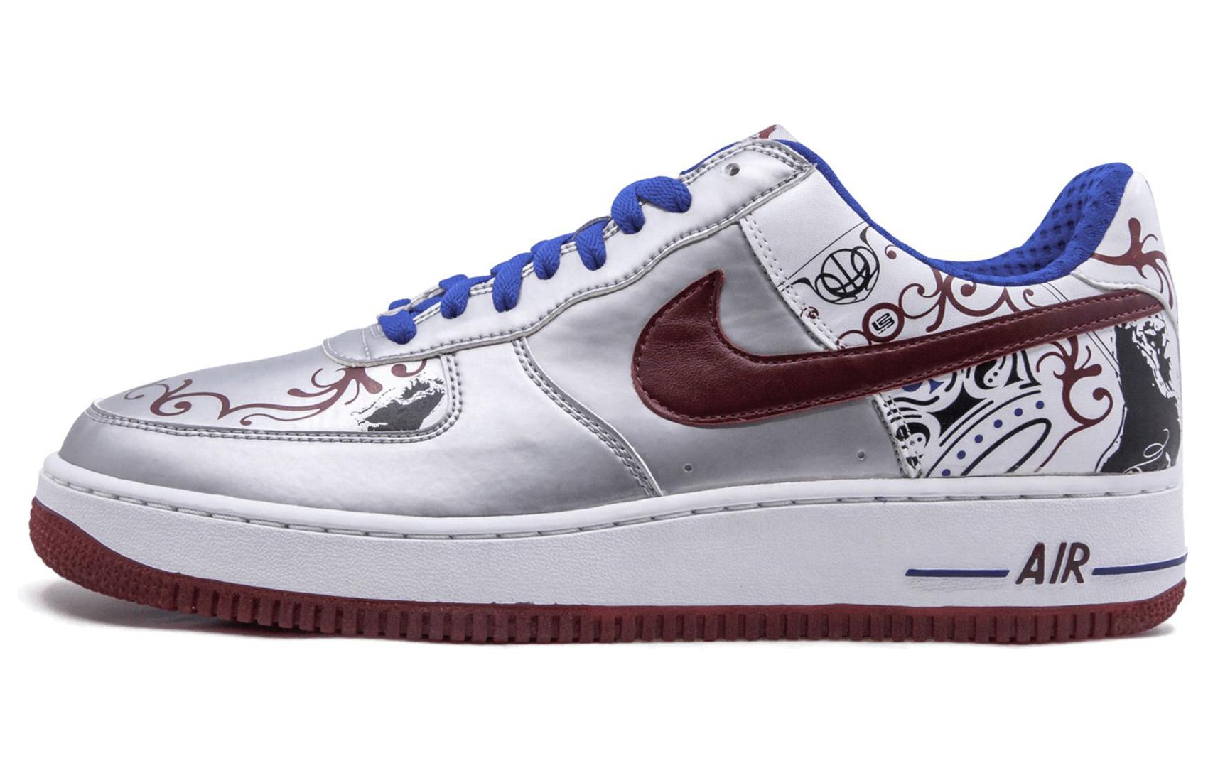 Мужские кроссовки Nike Air Force 1 Collection Royale (бело-красный) — 金属银/团队红/皇家/白 — фото 1