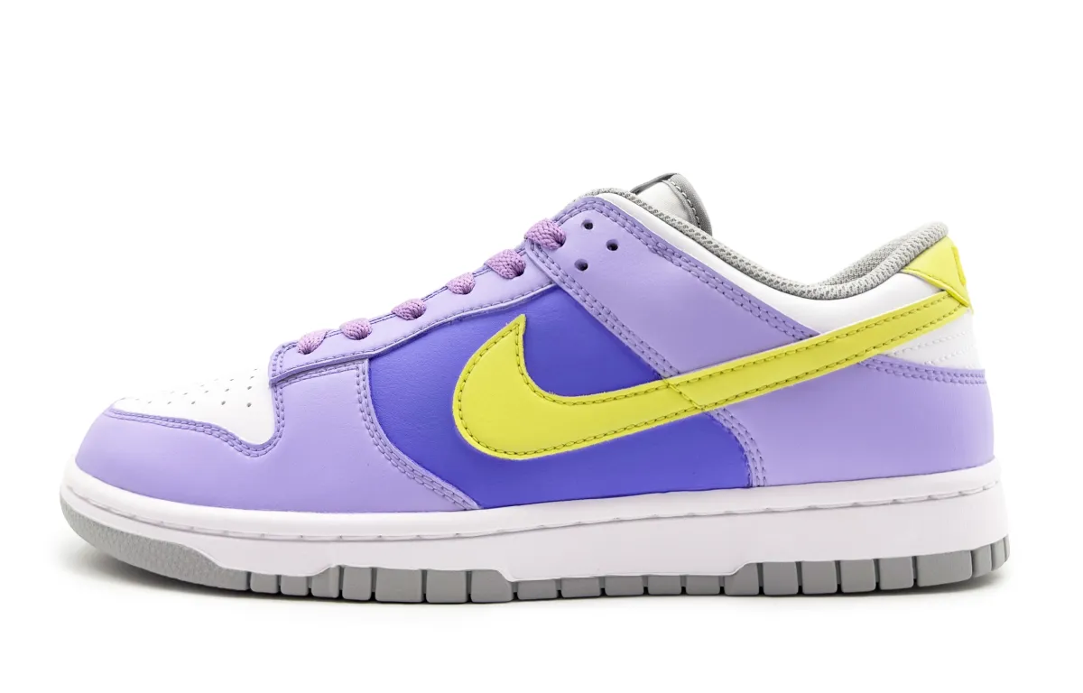 Nike Dunk Abrasion Resistant Low top Skateboard Shoes Unisex Purple White Yellow