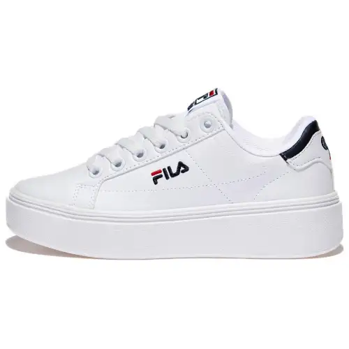 FILA Cour Plumpy Abrasion Resistant Breathable Low top Skateboard Shoes Unisex White