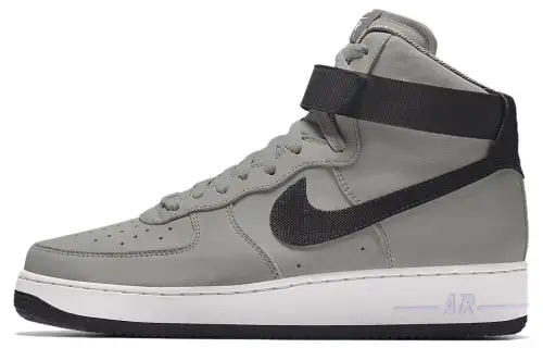 Nike Air Force 1 Slip Resistant Abrasion Resistant High top Skateboard Shoes Women's Gray