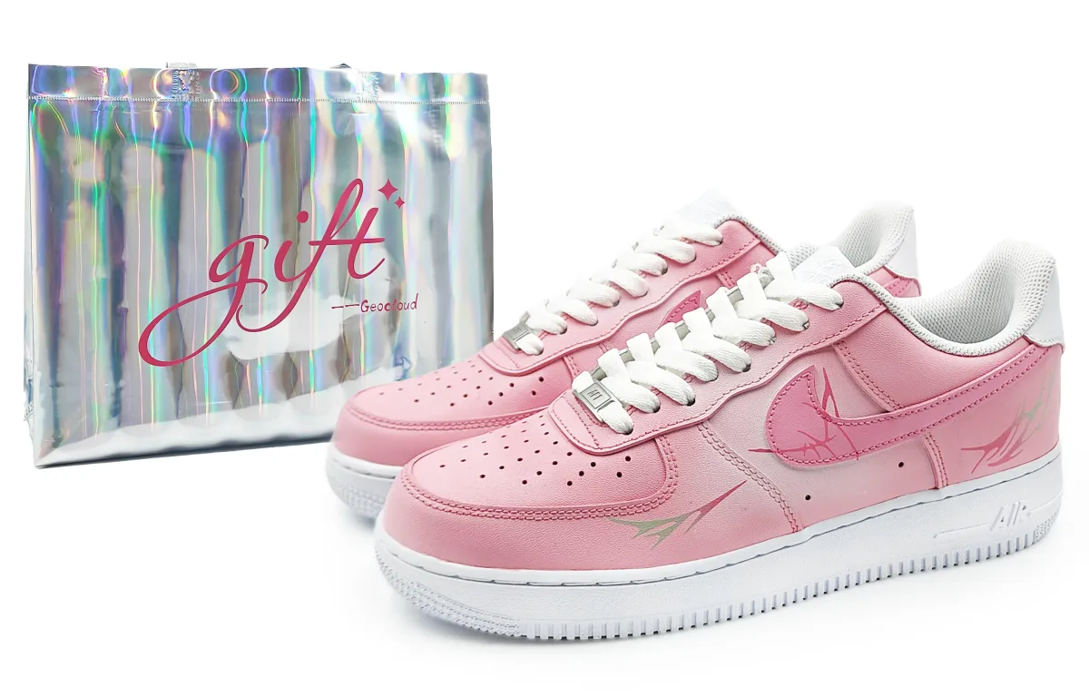 Nike Air Force 1 Abrasion Resistant Low top Skateboard Shoes Men's Pink White