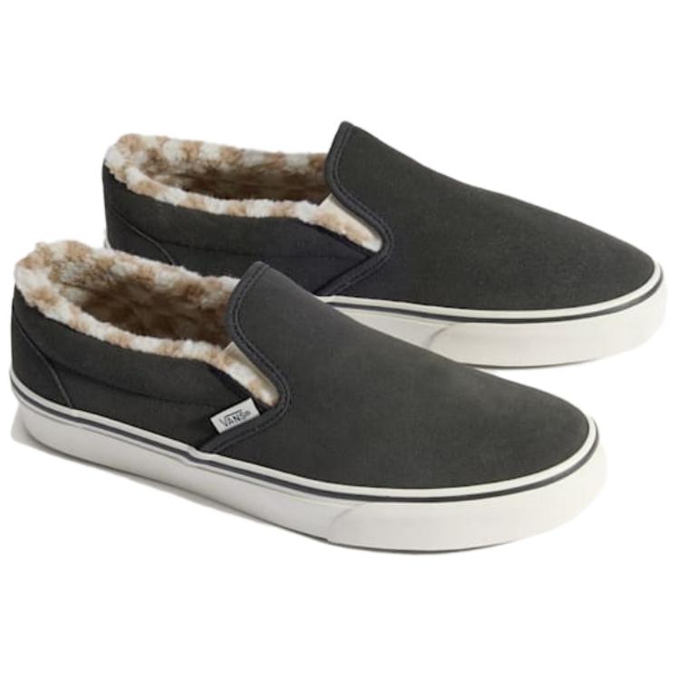 Слипоны Vans CLASSIC SLIP-ON Cozy (черно-белые) — 褪色黑 — фото 2