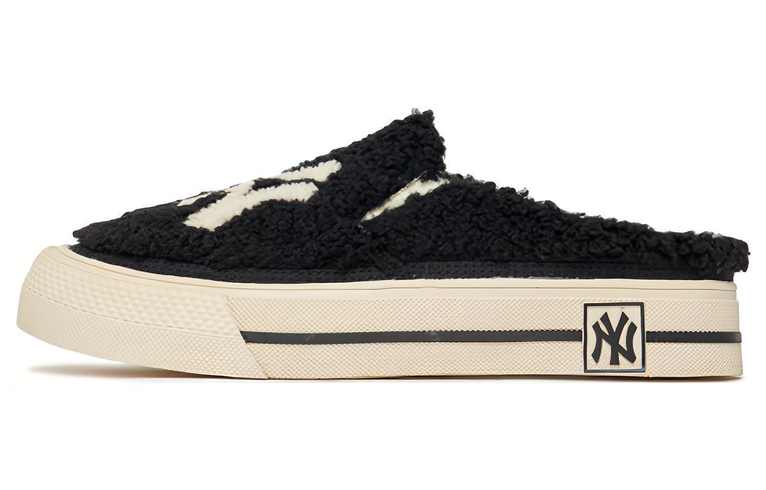 MLB Playball Mule Fleece Thermal Slip Resistant And Abrasion Resistant Low top Skateboard Shoes Unisex Black