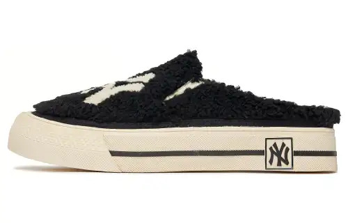 MLB Playball Mule Fleece Thermal Slip Resistant And Abrasion Resistant Low top Skateboard Shoes Unisex Black