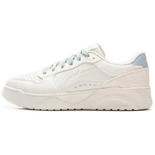 Li Ning Slip Resistant Cushioning Abrasion Resistant Low top Skateboard Shoes Women's White Blue