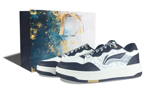 Li Ning Tianji Soft Cushioning Abrasion Resistant Balance Low top Skateboard Shoes Men's White Black