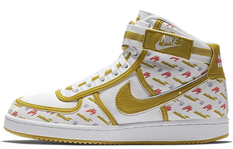 Женские кеды Nike Vandal High Meant To Fly (бело-желтые)