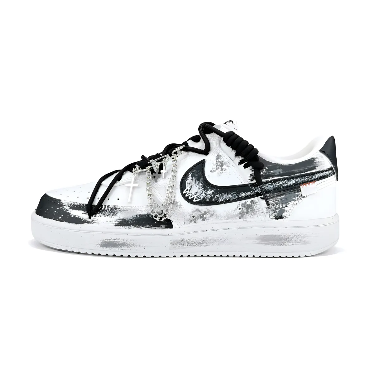 Nike Court Vision 1 Abyss Echo Slip Resistant Low top Skateboard Shoes Unisex Black White
