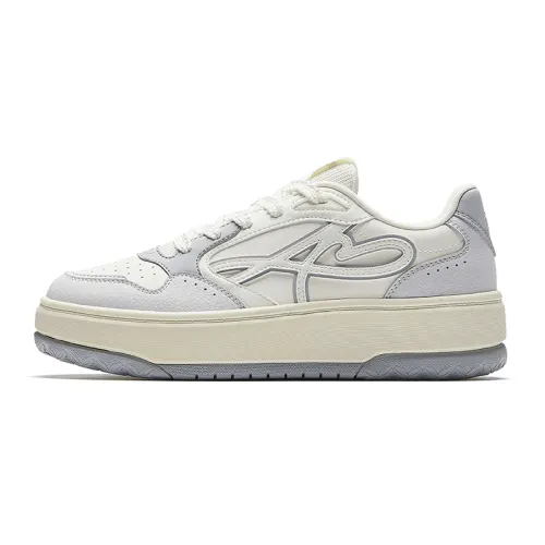 Anta Slip Resistant Abrasion Resistant Low top Skateboard Shoes Women's White Gray