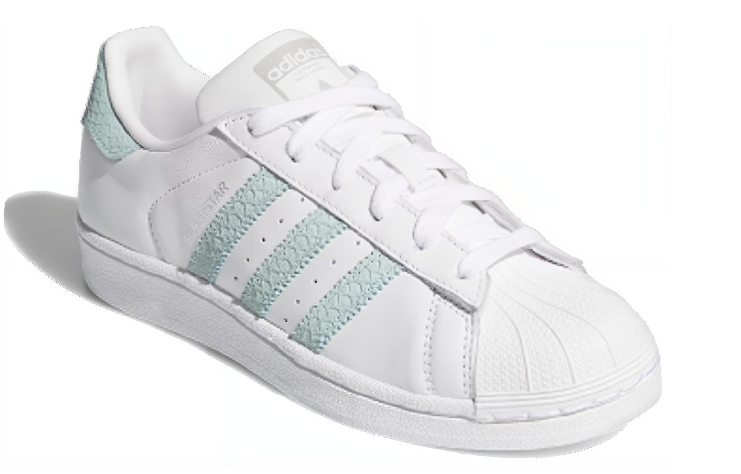 Женские кеды adidas originals SUPERSTAR (белый / серый / зеленый) — 亮白/烟灰绿 — фото 3
