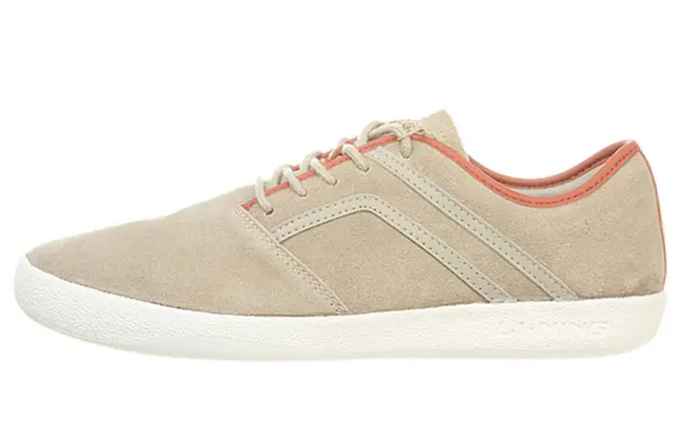 Li Ning Fashion Coverage Thermal Slip Resistant Low top Skateboard Shoes Men's White Gray