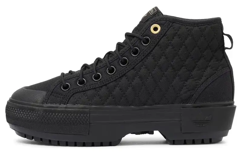 Adidas Originals Nizza Trek Slip Resistant Cushioning Abrasion Resistant High top Skateboard Shoes Women's Black