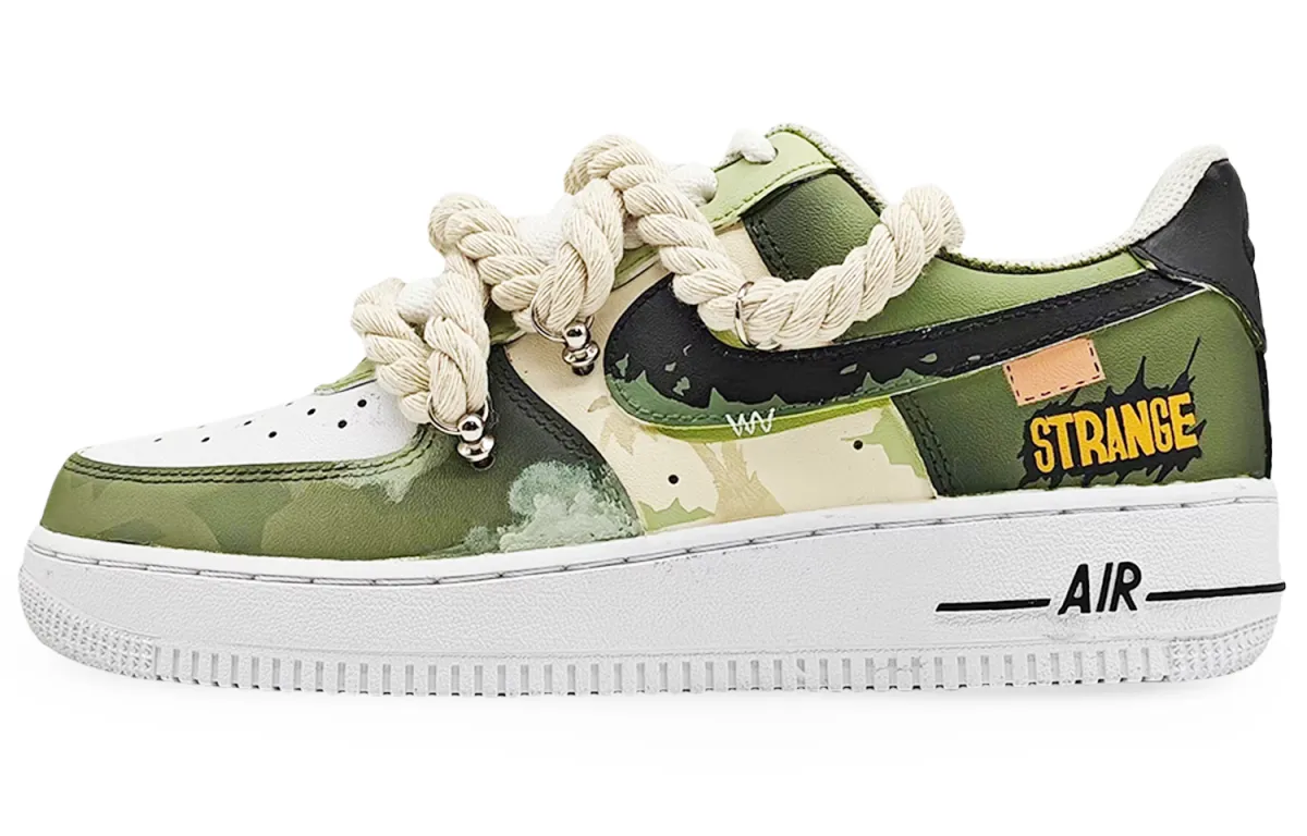 Nike Air Force 1 Abrasion Resistant Low top Skateboard Shoes Unisex White Green