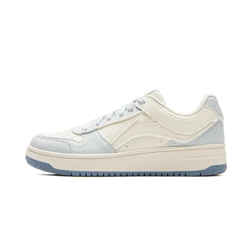 Li Ning Tianji Slip Resistant Cushioning Abrasion Resistant Lightweight Low top Skateboard Shoes Women's White Blue