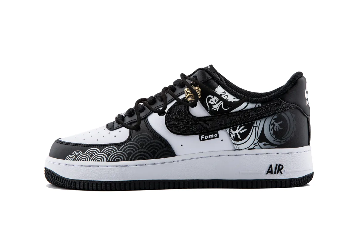 Nike Air Force 1 Fomo Leather Low top Skateboard Shoes Men's Black White