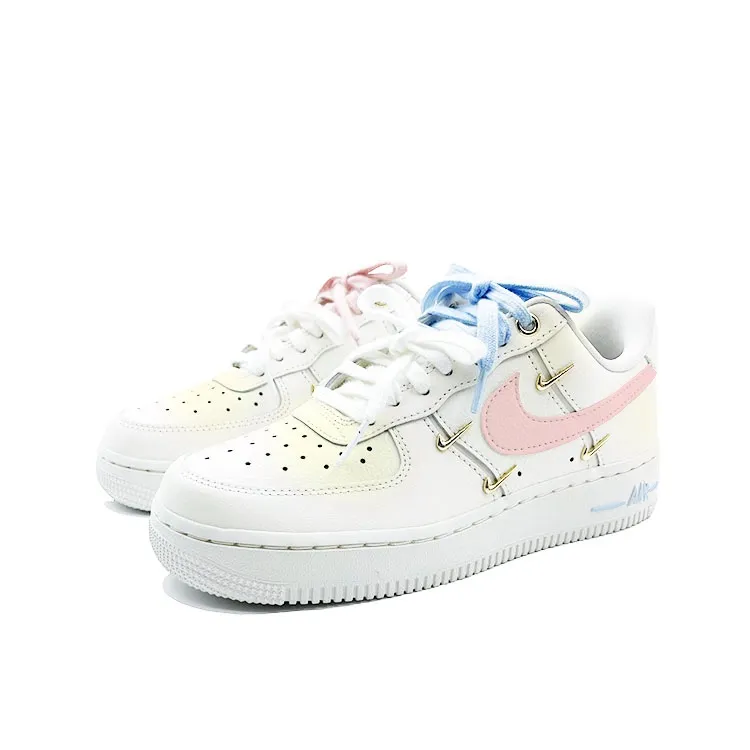 Nike Air Force 1 Abrasion Resistant Low top Skateboard Shoes Women's Yellow Pink