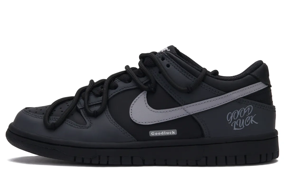 Nike Dunk Slip Resistant Low top Skateboard Shoes Unisex Gray Black