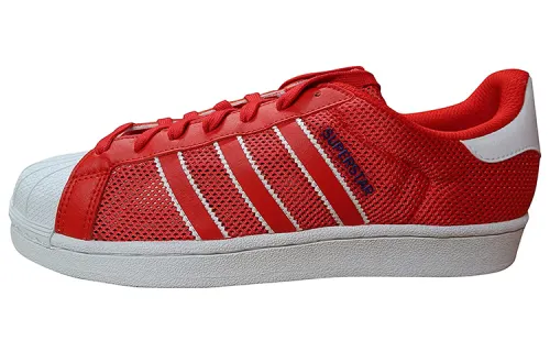 Adidas Originals Superstar Comfortable Abrasion Resistant Low top Skateboard Shoes Men's Red White