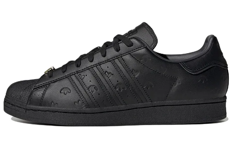 Superstar Adidas Originals 'Allover Debossed Trefoils - Black'