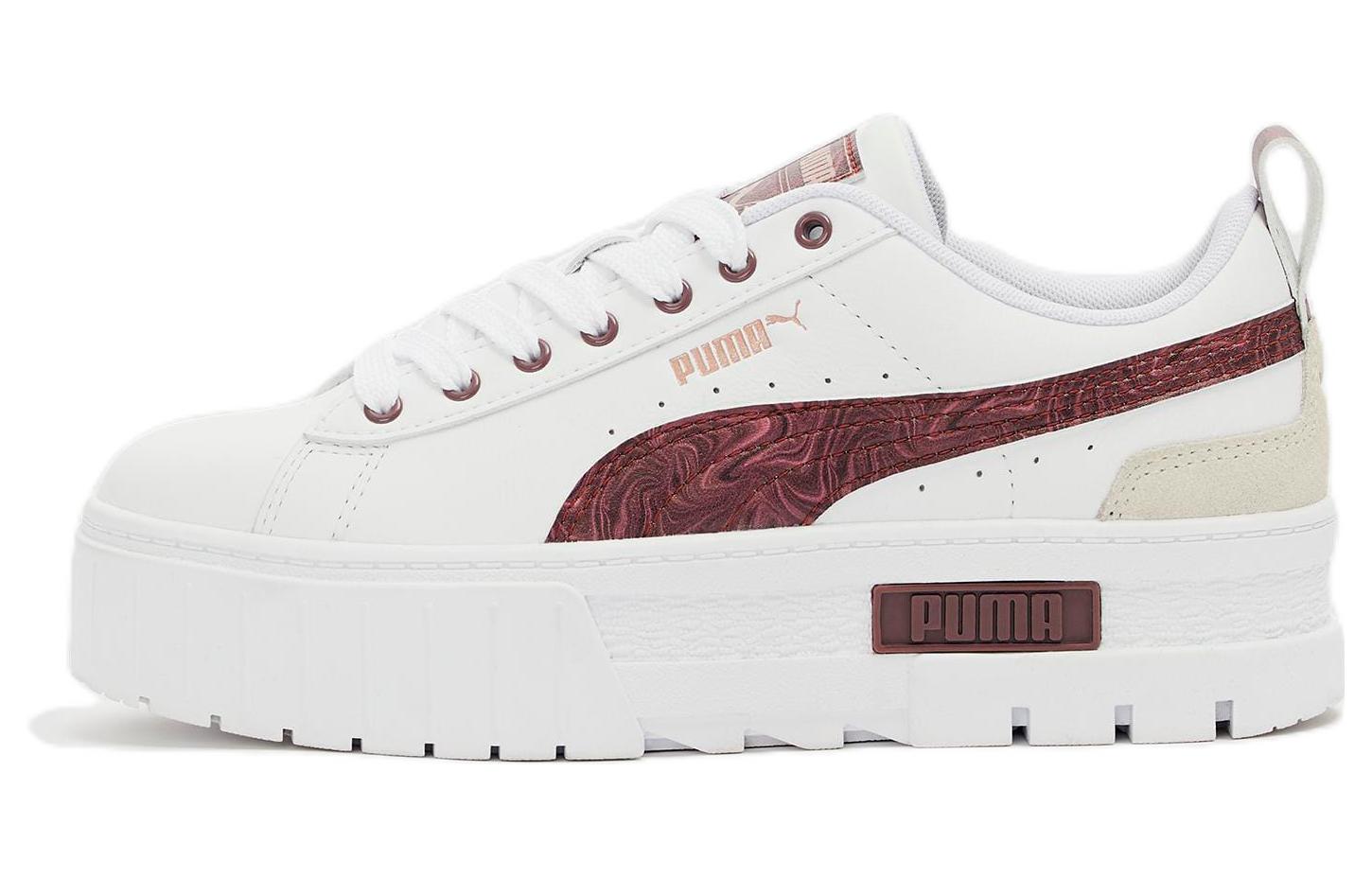 AITANA x PUMA Mayze Swirl Leather Low top Skateboard Shoes Women's White Red