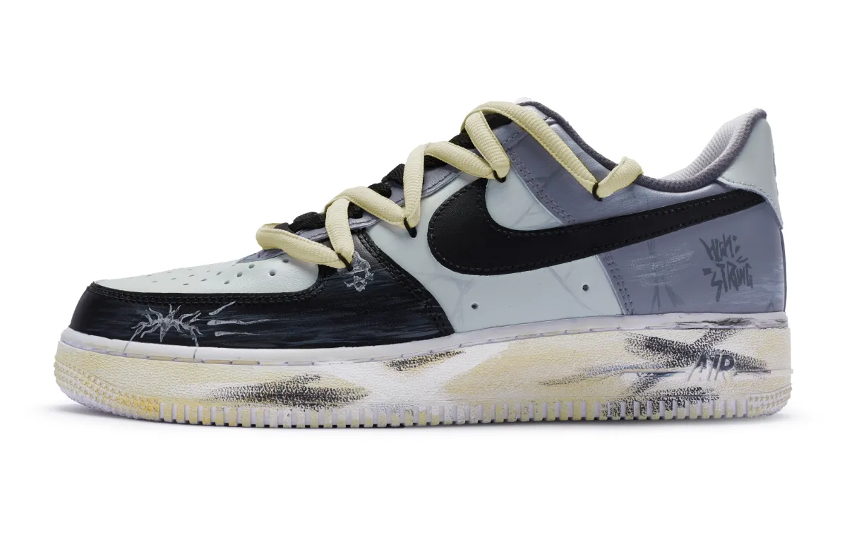 Nike Air Force 1 Low 811 Manufacturing Slip Resistant Slip Resistant Low top Skateboard Shoes GS Black White Purple